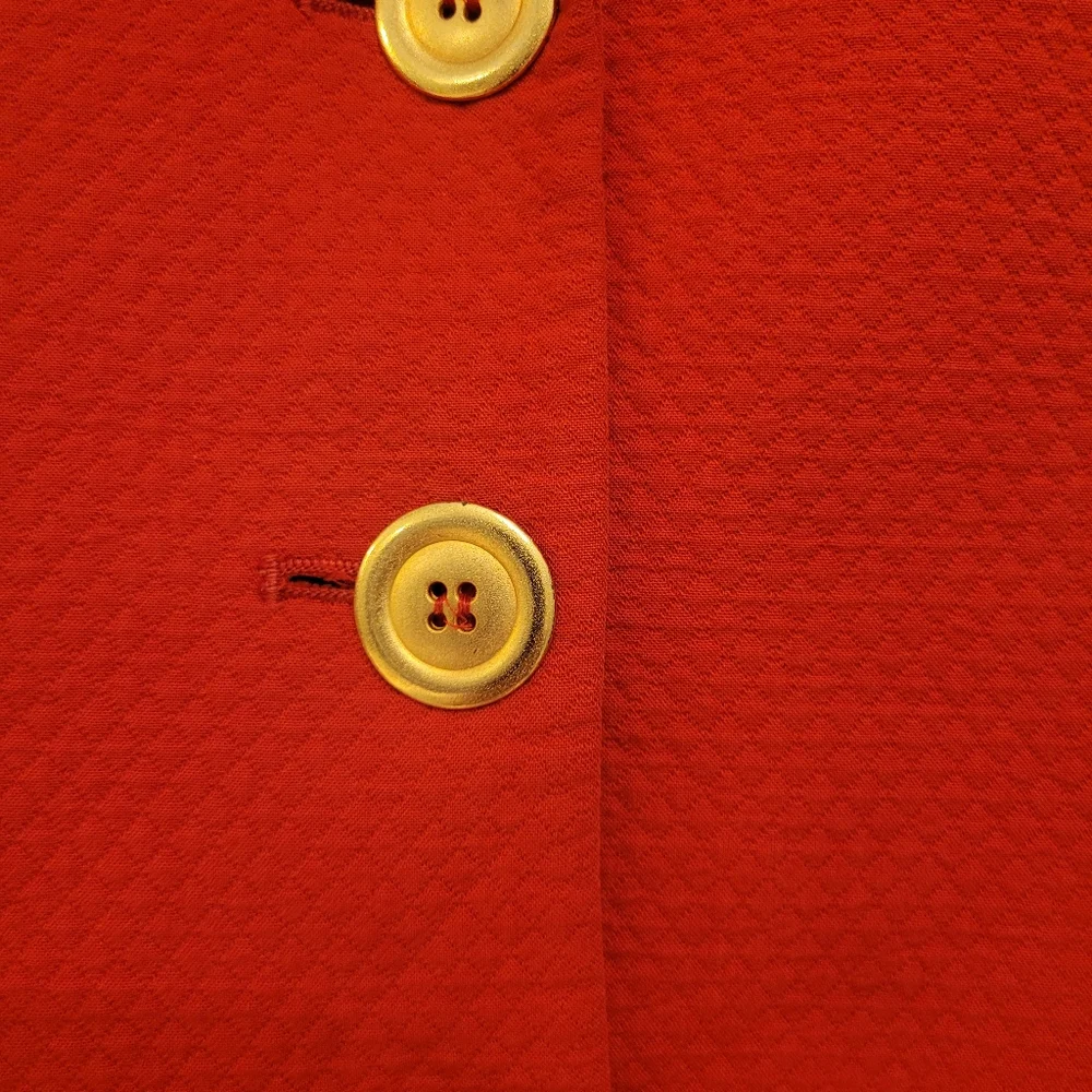 Dior Vintage 8 Red Blazer Jacket Gold Button Suit Designer Classy Christian